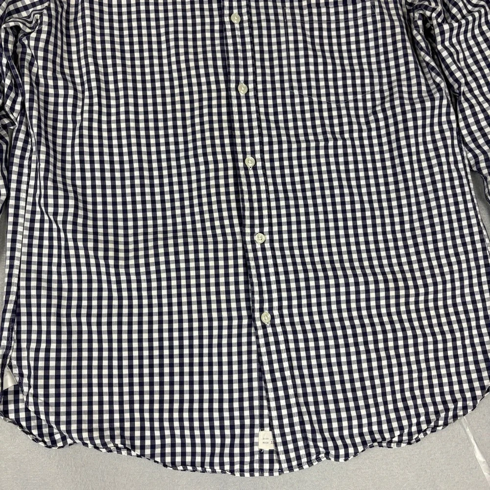 J.Crew Men's Blue and White Plaid Button Down Shirt 100% Cotton Sz M